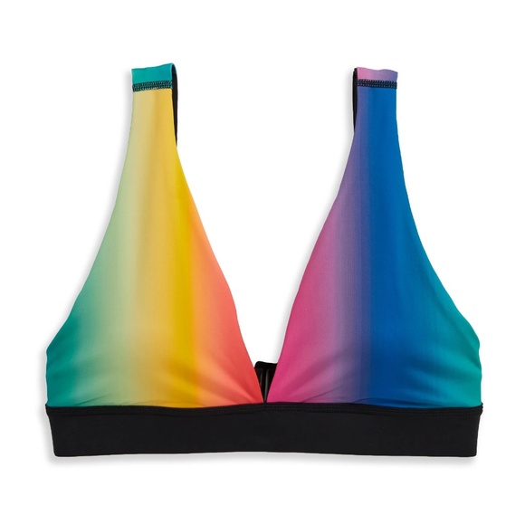 NEW tomboyx Reversible Plunge Swimsuit Top Multi-Colored - size small - Picture 4 of 6